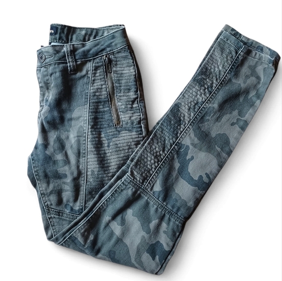 Recruit Jeans Women’s Moto Camo Pants Size 6 Green Gray Slim Fit Combat Cargo - Picture 12 of 12